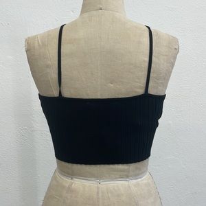 KNIT CROP TOP WITH CUT OUT DETAIL LONG PANTS